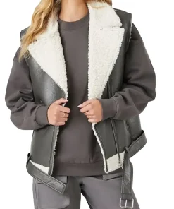 womens-dark-grey-faux-leather-shearling-vest
