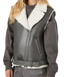 womens-dark-grey-faux-leather-shearling-vest