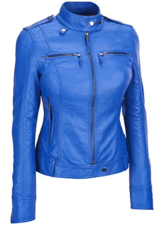 womens-elegant-blue-faux-leather-motorcycle-jacket