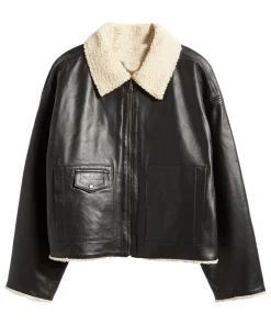 womens-faux-leather-black-shearling-jacket