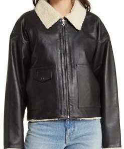womens-faux-leather-black-shearling-jacket