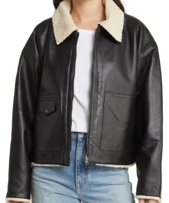 womens-faux-leather-black-shearling-jacket