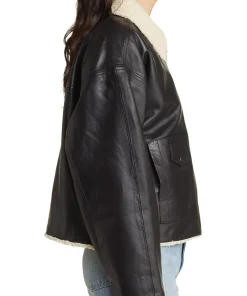 womens-faux-leather-black-shearling-jacket