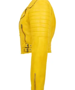 womens-fitted-cropped-yellow-faux-leather-jacket
