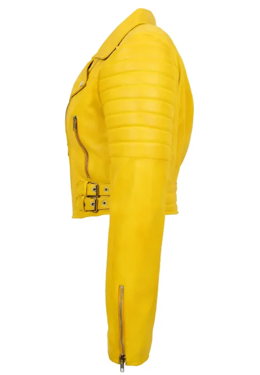 womens-fitted-cropped-yellow-faux-leather-jacket