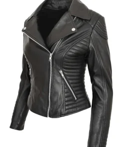 womens-fitted-quilted-designer-black-faux-leather-biker-jacket