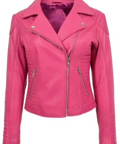 womens-fitted-quilted-designer-pink-faux-leather-biker-jacket