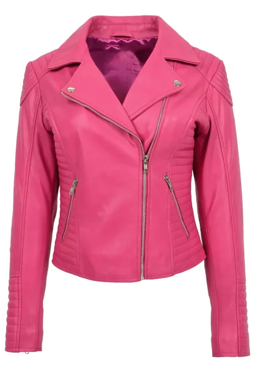 womens-fitted-quilted-designer-pink-faux-leather-biker-jacket
