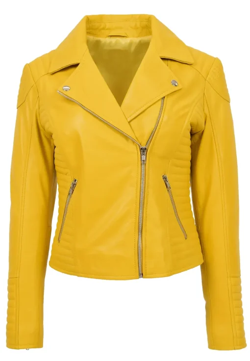 womens-fitted-quilted-designer-yellow-faux-leather-biker-jacket