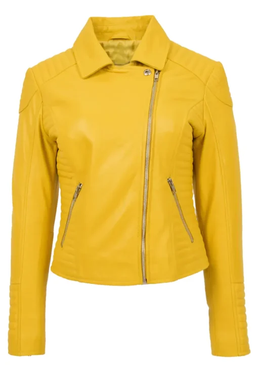 womens-fitted-quilted-designer-yellow-faux-leather-biker-jacket