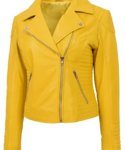 womens-fitted-quilted-designer-yellow-faux-leather-biker-jacket