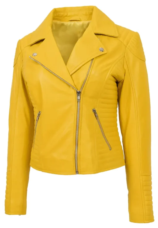 womens-fitted-quilted-designer-yellow-faux-leather-biker-jacket