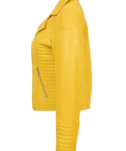 womens-fitted-quilted-designer-yellow-faux-leather-biker-jacket