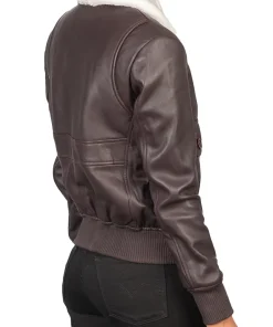 womens-fur-collar-maroon-faux-leather-bomber-jacket