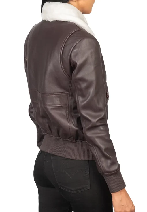 womens-fur-collar-maroon-faux-leather-bomber-jacket