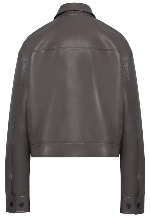 womens-grey-faux-leather-shirt-jacket