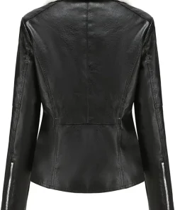 womens-lapel-collar-black-faux-leather-shearling-biker-jacket