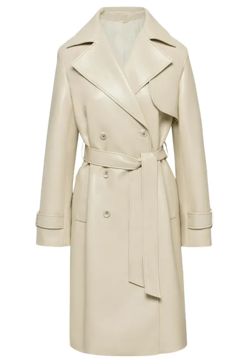 womens-sand-white-faux-leather-single-breasted-coat