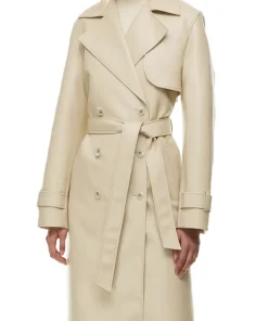 womens-sand-white-faux-leather-single-breasted-coat