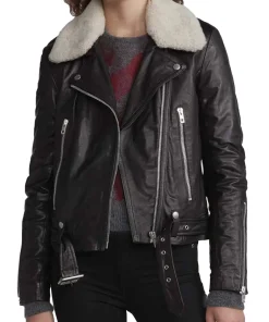womens-shearling-collar-black-biker-faux-leather-jacket
