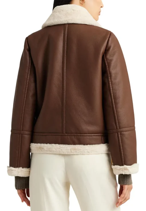 womens-shearling-trim-brown-faux-leather-jacket