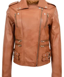 womens-trendy-biker-cognac-faux-leather-jacket