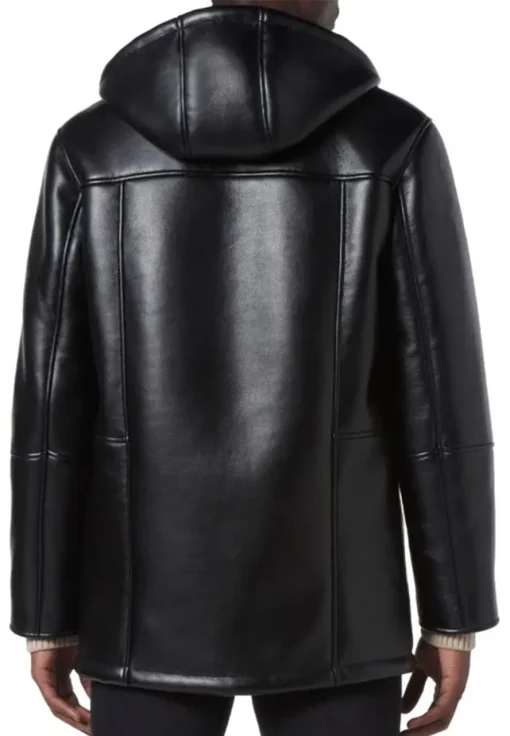 mens-black-faux-leather-faux-shearling-hooded-jacket