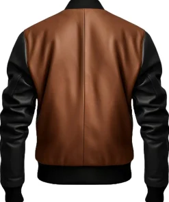 mens-black-and-brown-faux-leather-bomber-jacket