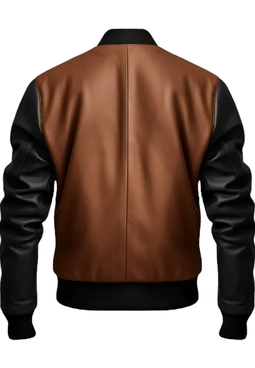 mens-black-and-brown-faux-leather-bomber-jacket