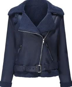 womens-fleece-lined-blue-faux-leather-jacket