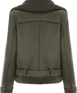 womens-fleece-lined-green-faux-leather-jacket