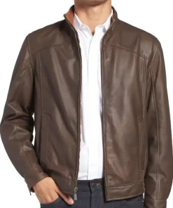mens-band-collar-brown-faux-leather-bomber-jacket