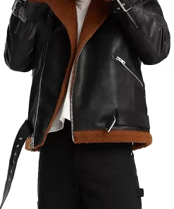 mens-belted-black-faux-leather-shearling-jacket