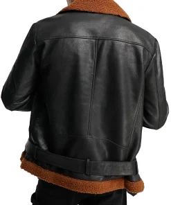 mens-belted-black-faux-leather-shearling-jacket
