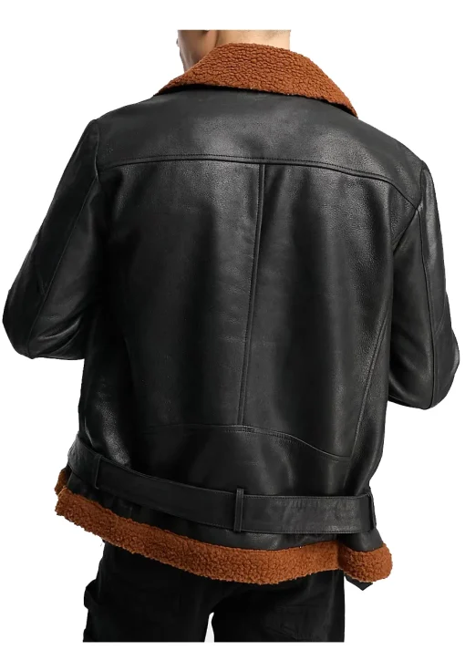 mens-belted-black-faux-leather-shearling-jacket