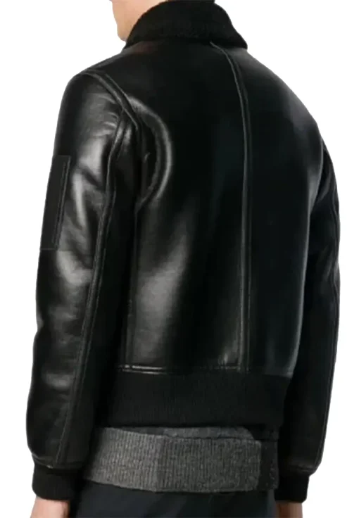 mens-biker-black-faux-leather-bomber-shearling-jacket