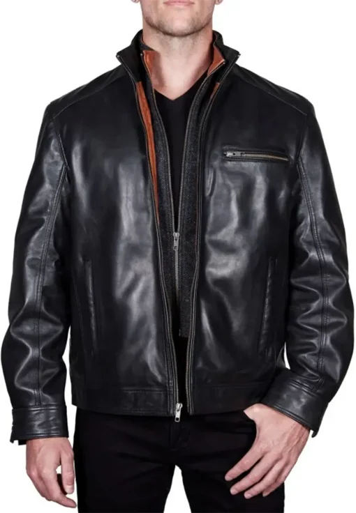 mens-black-faux-leather-bib-jacket