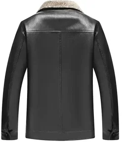 mens-black-faux-leather-fur-jacket