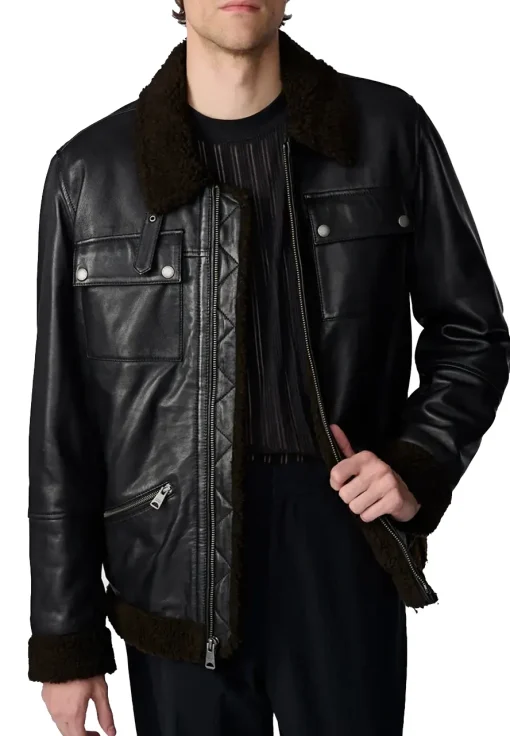 mens-black-faux-leather-moto-jacket-with-sherpa-collar