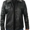 mens-black-faux-leather-shearling-collar-trucker-jacket