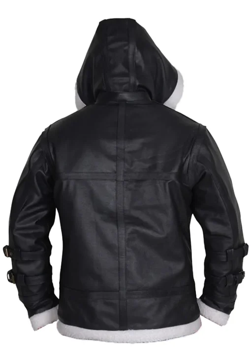 mens-black-faux-leather-shearling-hooded-jacket