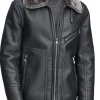 mens-black-shearling-collar-faux-leather-jacket