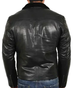 mens-black-shearling-faux-leather-biker-jacket