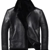 mens-black-shearling-faux-leather-bomber-jacket