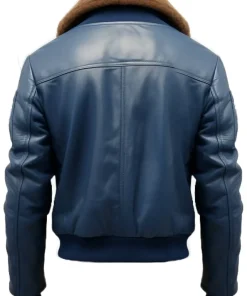 mens-blue-faux-leather-shearling-bomber-jacket