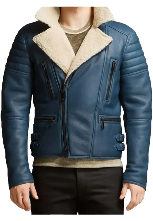 mens-blue-faux-leather-shearling-jacket