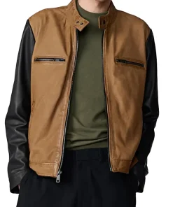 mens-brown-faux-leather-jacket-with-black-sleeves