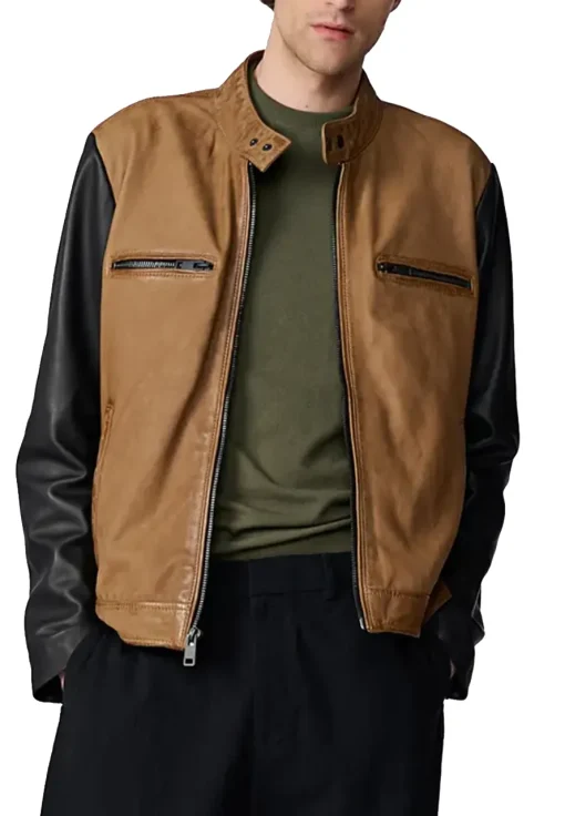 mens-brown-faux-leather-jacket-with-black-sleeves