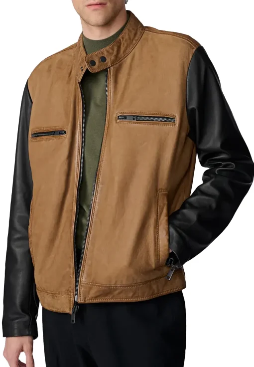 mens-brown-faux-leather-jacket-with-black-sleeves