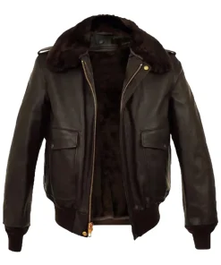 mens-brown-faux-leather-shearling-bomber-jacket